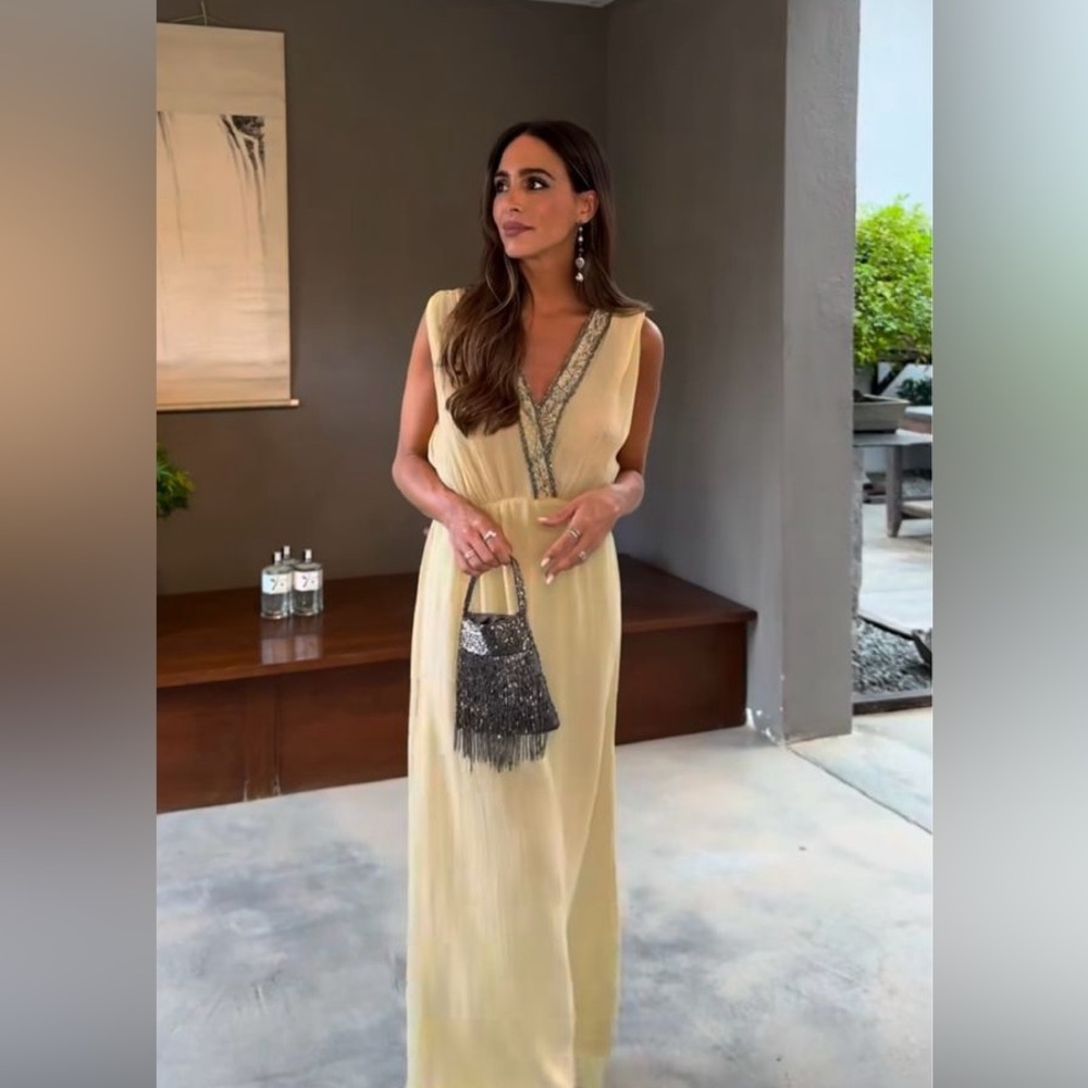 Zara NEW maxi embroidered beaded dress, also perfect for pregnants
